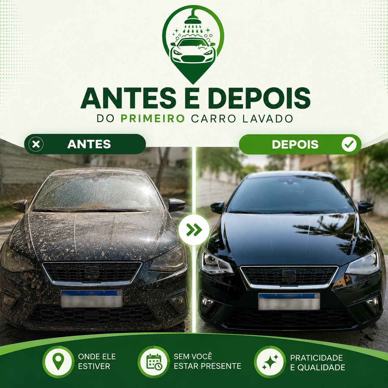 Lavagem automotiva com jato de água
