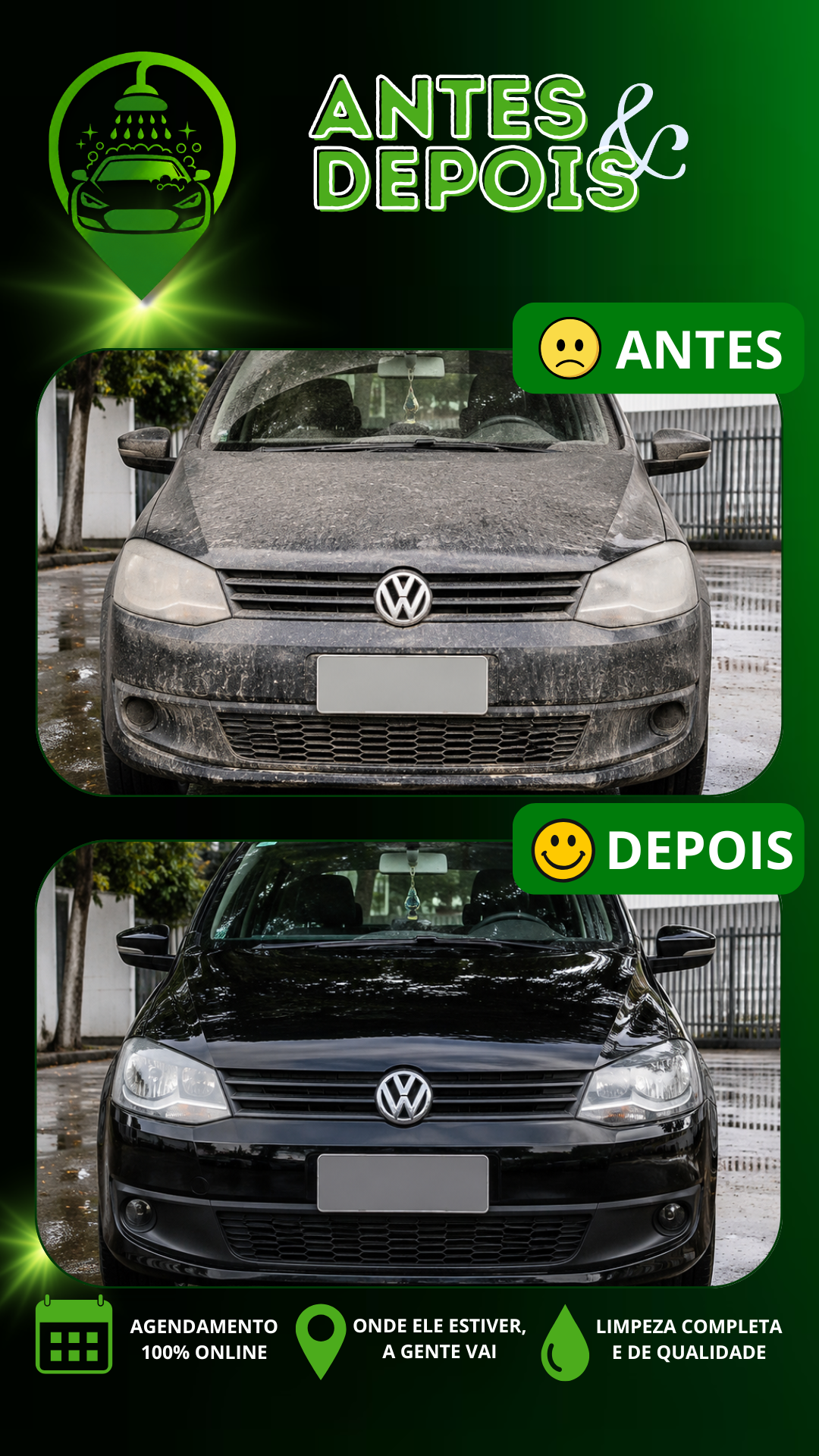 Carro limpo com brilho
