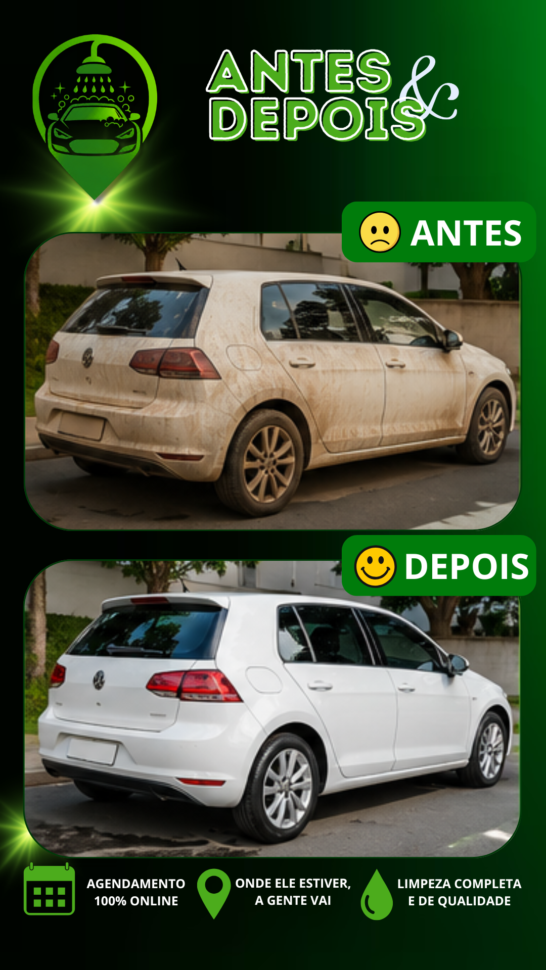 Carro sujo antes da lavagem